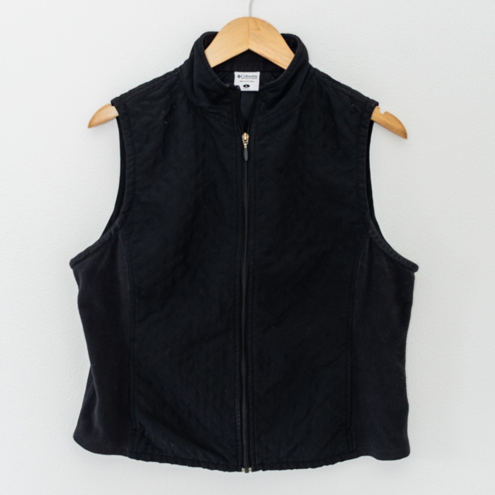 Columbia Black Quilted Vest Size Large
